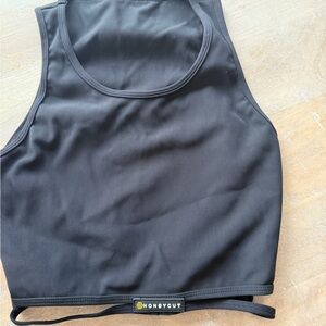 Black Honeycut Crop Top